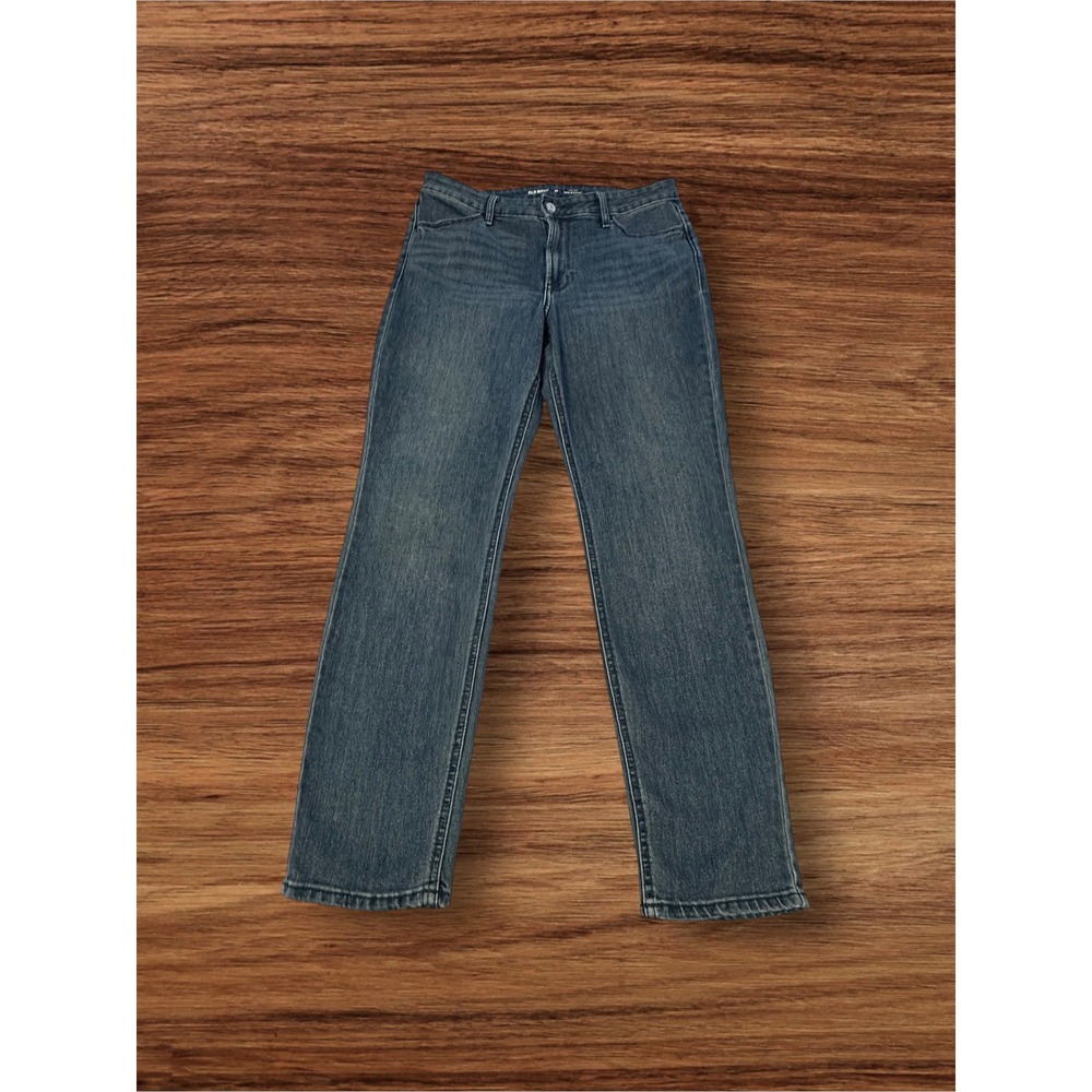 Old Navy Wow Straight Jeans Womens 10 Blue High Rise Medium‎ Wash Stretch